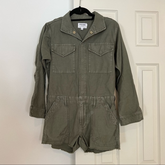 NWOT Frame Denim Army Service Shortall Romper - Picture 7 of 10